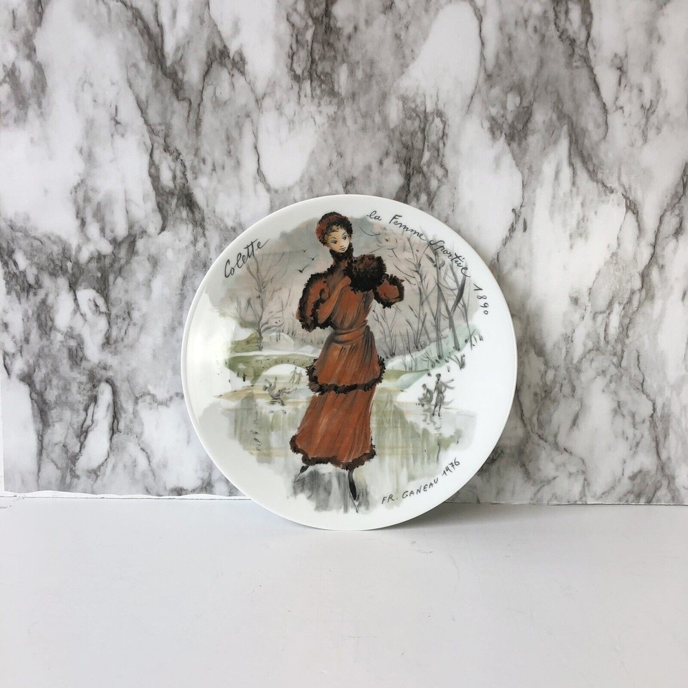 Vintage 1976 D'Arceau Limoges Collectors Plate “Colette La Femme Sportive 1890”